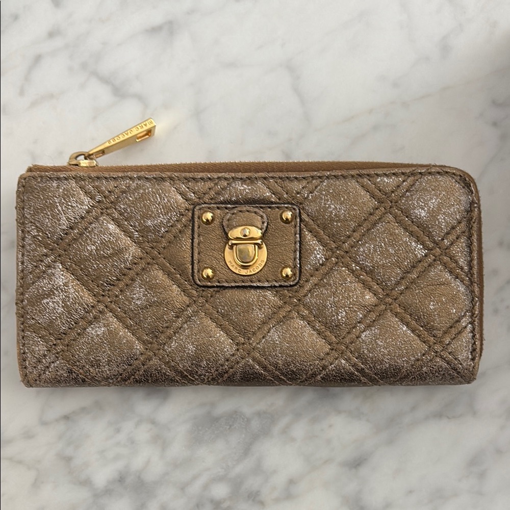 Marc Jacobs Gold Quilted Wallet